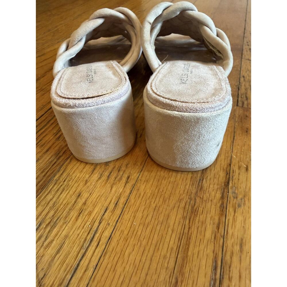 Kelsi Dagger Brooklyn Shoes Sandals Womens Size 6.5 Beige Suede Woven Block Heel - Picture 8 of 9